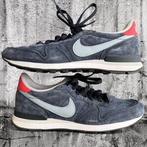 Nike Internationalist Leather Sneakers – Dark Obsidian / Dove Grey / Red (2014)
